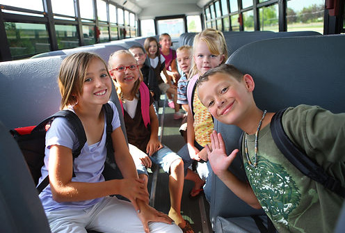 School kids on bus excursion